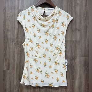 REFORMATION BETTIE FLORAL CAP SLEEVE TOP IN NICOLA